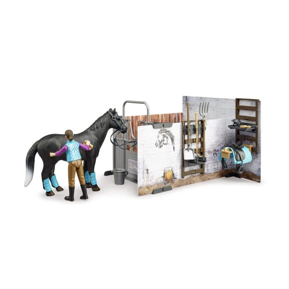 62506 Bruder bworld écurie avec cheval, accessoires